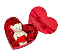 ARTOCT Caja de Regalo de Flor de Rosa de jabón, Caja de Regalo de Flores de jabón en Forma de corazón Realista, Regalo de Festival de Ramos de Rosas para Aniversario, cumpleaños, Boda