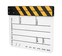 ARTOCT Claqueta Acrílica 30x25cm para Cineastas (Pizarra raya amarilla | Material duradero, fácil de escribir, perfecto para producción de vídeo, juegos de rol y fotografía.