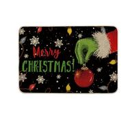 Artoid Mode Felpudo, copos de nieve, bola de Navidad, feliz, decoración de invierno, alfombra de cocina, alfombra de suelo para decoración interior y exterior, 40 x 60 cm