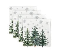 Artoid Mode Juego de 4 servilletas de tela con copos de nieve, árboles, Navidad, 45 x 45 cm, decoración de cocina, cena, café, celebraciones, decoración
