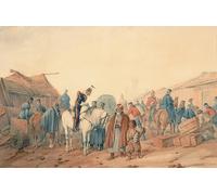 ARToPHIIU Artistica Imagen Lienzo Famosa Pintura Reproducción Base de suministros del ejército británico en el puerto de Balaclava por Orlando Norie para Decoración de Paredes 60x90cm