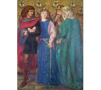 ARToPHIIU Cuadros Abstractos Póster de Lienzo Impresión en Lienzo Horatio descubriendo la locura de Ofelia de Dante Gabriel Charles Rossetti para la Decoración del Hogar de la Oficina 60x90cm