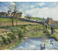 ARToPHIIU Cuadros Abstractos Póster de Lienzo Impresión en Lienzo La granja de Osny de Camille Jacob Pissarro para la Decoración del Hogar de la Oficina 60x90cm