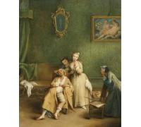 ARToPHIIU Cuadros Abstractos Póster de Lienzo Impresión en Lienzo Las cosquillas de Pietro Longhi para la Decoración del Hogar de la Oficina 60x90cm