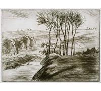 ARToPHIIU Cuadros Abstractos Póster de Lienzo Impresión en Lienzo Paisaje cerca de Osny por Camille Jacob Pissarro para la Decoración del Hogar de la Oficina 60x90cm