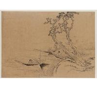 ARToPHIIU Cuadros Abstractos Póster de Lienzo Impresión en Lienzo Paisaje Figuras pescando desde barcos por Katsushika Hokusai para la Decoración del Hogar de la Oficina 60x90cm