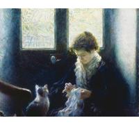 ARToPHIIU Cuadros Abstractos Póster de Lienzo Impresión en Lienzo Tiempo de silencio de Plinio Nomellini para la Decoración del Hogar de la Oficina 60x90cm