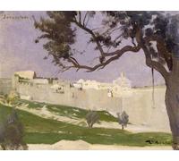ARToPHIIU Cuadros Abstractos Póster de Lienzo Impresión en Lienzo Vista de Jerusalén de León Bonnat para la Decoración del Hogar de la Oficina 60x90cm