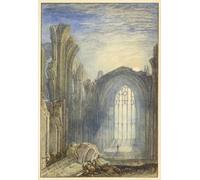 ARToPHIIU Imagen de Lienzo Impresión de Imagen Clásicas Poster Abadía de Melrose por Mallord William Turner para Decoraciones del Hogar 60x90cm
