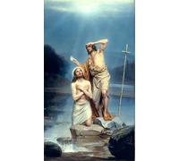 ARToPHIIU Imagen de Lienzo Impresión de Imagen Clásicas Poster El bautismo de Cristo de Carl Heinrich Bloch para Decoraciones del Hogar 60x90cm