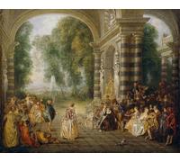 ARToPHIIU Imagen de Lienzo Impresión de Imagen Clásicas Poster Los placeres del baile de Jean Antoine Watteau para Decoraciones del Hogar 60x90cm