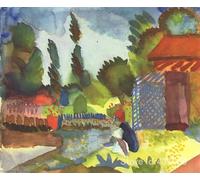 ARToPHIIU Imagen de Lienzo Impresión de Imagen Clásicas Poster Paisaje de Túnez con árabes sedentarios de August Macke para Decoraciones del Hogar 60x90cm