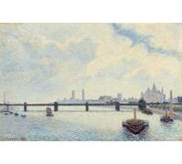 ARToPHIIU Imagen de Lienzo Impresión de Imagen Clásicas Poster Puente de Charing Cross Londres por Camille Jacob Pissarro para Decoraciones del Hogar 60x90cm