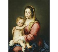 ARToPHIIU Imagen de Lienzo Impresión de Imagen Clásicas Poster Virgen con el Niño de Bartolomé Esteban Murillo para Decoraciones del Hogar 60x90cm