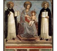 ARToPHIIU Imagen de Lienzo Impresión de Imagen Clásicas Poster Virgen y el Niño con los santos Domingo y Aquino de Fra Angelico para Decoraciones del Hogar 60x90cm