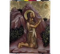 ARToPHIIU Impresiones de Lienzo Decorativo Cuadro Políptico Valle Romita Detalle de San Juan Bautista en el desierto de Gentile Da Fabriano para la Decoración del Hogar del Dormitorio 60x90cm