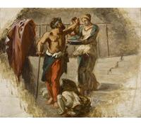 ARToPHIIU Pared Arte Cuadro Artistica Imagen Lienzo Famosa Pintura Reproducción La decapitación de San Juan Bautista de Ferdinandeugene Delacroix para Decoración de Paredes 60x90cm