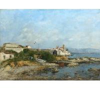 ARToPHIIU Pared Arte Cuadro Artistica Imagen Lienzo Famosa Pintura Reproducción las fortificaciones en Antibes Francia por Eugene Louis Boudin para Decoración de Paredes 60x90cm
