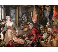 ARToPHIIU Pared Arte Cuadro Artistica Imagen Lienzo Famosa Pintura Reproducción Los cuatro elementos de Joachim Beuckelaer para Decoración de Paredes 60x90cm