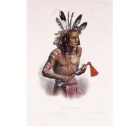 ARToPHIIU Pared Arte Cuadro Artistica Imagen Lienzo Famosa Pintura Reproducción Matotope adornado con la insignia de sus hazañas bélicas de Karl Bodmer para Decoración de Paredes 60x90cm