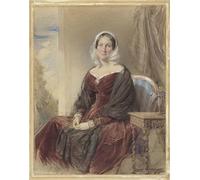 ARToPHIIU Pared Arte Cuadro Artistica Imagen Lienzo Famosa Pintura Reproducción Portret Van Een Zittende Dame Bij Een Doorkijk Naar Buiten de George Richmond para Decoración de Paredes 60x90cm