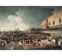 ARToPHIIU Pared Arte Cuadro Artistica Imagen Lienzo Famosa Pintura Reproducción Recepción del Embajador en el Palacio Ducal por Antonio Canal para Decoración de Paredes 60x90cm