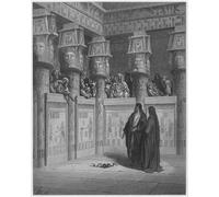 ARToPHIIU Pinturas al óleo Clásicas Impresiones de Lienzo Decorativo Cuadro Biblia Moisés y Aarón ante el faraón de Gustave Dore para la Decoración del Hogar del Dormitorio 60x90cm