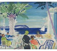 ARToPHIIU Pinturas al óleo Clásicas Impresiones de Lienzo Decorativo Cuadro Costa Azul de János Vaszary para la Decoración del Hogar del Dormitorio 60x90cm