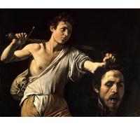ARToPHIIU Pinturas al óleo Clásicas Impresiones de Lienzo Decorativo Cuadro David con cabeza de Goliat de Merisi Caravaggio para la Decoración del Hogar del Dormitorio 60x90cm