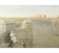 ARToPHIIU Pinturas al óleo Clásicas Impresiones de Lienzo Decorativo Cuadro Historia antigua de York por Albert Goodwin para la Decoración del Hogar del Dormitorio 60x90cm