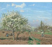 ARToPHIIU Pinturas al óleo Clásicas Impresiones de Lienzo Decorativo Cuadro Huerto en flor Louveciennes de Camille Pissarro para la Decoración del Hogar del Dormitorio 60x90cm