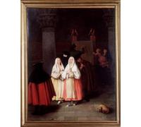 ARToPHIIU Pinturas al óleo Clásicas Impresiones de Lienzo Decorativo Cuadro la exposición Cosmorama de imágenes en perspectiva de Pietro Longhi para la Decoración del Hogar del Dormitorio 60x90cm