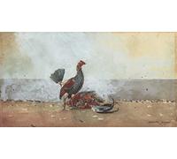 ARToPHIIU Pinturas al óleo Clásicas Impresiones de Lienzo Decorativo Cuadro La pelea de gallos de Winslow Homer para la Decoración del Hogar del Dormitorio 60x90cm