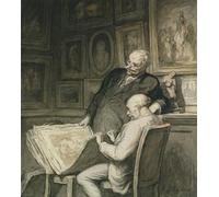 ARToPHIIU Pinturas al óleo Clásicas Impresiones de Lienzo Decorativo Cuadro los coleccionistas de estampas de Honoré Daumier para la Decoración del Hogar del Dormitorio 60x90cm