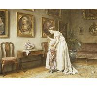 ARToPHIIU Pinturas al óleo Clásicas Impresiones de Lienzo Decorativo Cuadro un poco de historia familiar por george goodwin kilburne para la Decoración del Hogar del Dormitorio 60x90cm