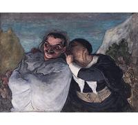 ARToPHIIU Pinturas Famosas Pinturas Murales Cuadro Moderno Lienzo Crispin y Scapin de Honoré Daumier para la Decoración de la Sala de Estar 60x90cm