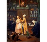 ARToPHIIU Pinturas Famosas Pinturas Murales Cuadro Moderno Lienzo el farmacéutico de Pietro Longhi para la Decoración de la Sala de Estar 60x90cm