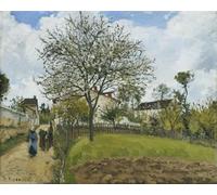 ARToPHIIU Pinturas Famosas Pinturas Murales Cuadro Moderno Lienzo La calle del pueblo con tres personas a la derecha de Camille Jacob Pissarro para la Decoración de la Sala de Estar 60x90cm