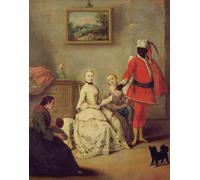 ARToPHIIU Pinturas Famosas Pinturas Murales Cuadro Moderno Lienzo La carta del moro de Pietro Longhi para la Decoración de la Sala de Estar 60x90cm