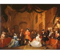 ARToPHIIU Pinturas Famosas Pinturas Murales Cuadro Moderno Lienzo La ópera del mendigo de William Hogarth para la Decoración de la Sala de Estar 60x90cm