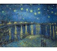ARToPHIIU Pinturas Famosas Pinturas Murales Cuadro Moderno Lienzo Noche estrellada sobre el Ródano de Vincent Van Gogh para la Decoración de la Sala de Estar 60x90cm