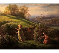ARToPHIIU Pinturas Famosas Pinturas Murales Cuadro Moderno Lienzo Poema de la primavera del alma de Louis Janmot para la Decoración de la Sala de Estar 60x90cm
