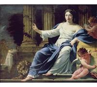 ARToPHIIU Pinturas Famosas Pinturas Murales Cuadro Moderno Lienzo Polymnia la musa de la elocuencia de Simon Vouet para la Decoración de la Sala de Estar 60x90cm
