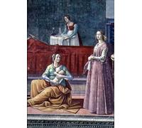 ARToPHIIU Pinturas Famosas Pinturas Murales Cuadro Moderno Lienzo Santa Isabel y Juan Bautista de Domenico Ghirlandaio para la Decoración de la Sala de Estar 60x90cm