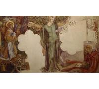 ARToPHIIU Pinturas Famosas Pinturas Murales Cuadro Moderno Lienzo Sir Lancelot prevenido por Dante Gabriel Charles Rossetti para la Decoración de la Sala de Estar 60x90cm