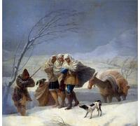 ARToPHIIU Pinturas Famosas Pinturas Murales Cuadro Moderno Lienzo Tormenta de nieve o pintura de invierno de Francisco De Goya para la Decoración de la Sala de Estar 60x90cm