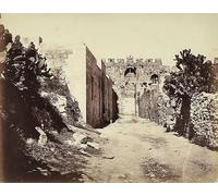 ARToPHIIU Pinturas Murales Cuadro Moderno Lienzo Vista de una sección de las murallas de la ciudad y la casa de Santa Ana en Jerusalén por Félix Bonfils para la Decoración de la Sala de Estar 60x90cm