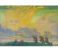 ARToPHIIU Pinturas Murales el Gran Sacrificio Escenografía para el Ballet La Consagración de la Primavera por Nikolai Konstantinowitsch Roerich para la Decoración de la Sala de Estar 60x90cm
