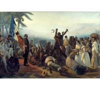 ARToPHIIU Póster de Lienzo Impresión en Lienzo Proclamación de la abolición de en las colonias francesas en abril por François Auguste Biard para la Decoración del Hogar de la Oficina 60x90cm