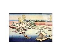 Artopweb CrystalArt - Cuadro de plexiglás con efecto de cristal brillante y ligero, listo para colgar, decoración del hogar, arte italiano ecológico - Winter Landscape of Suda de Hokusai Katsushika